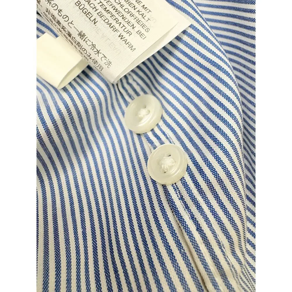 J.Crew Ludlow Slim Fit Dress Shirt Blue White Stripe 16 33 Stretch Cotton NWOT